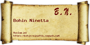 Bohin Ninetta névjegykártya